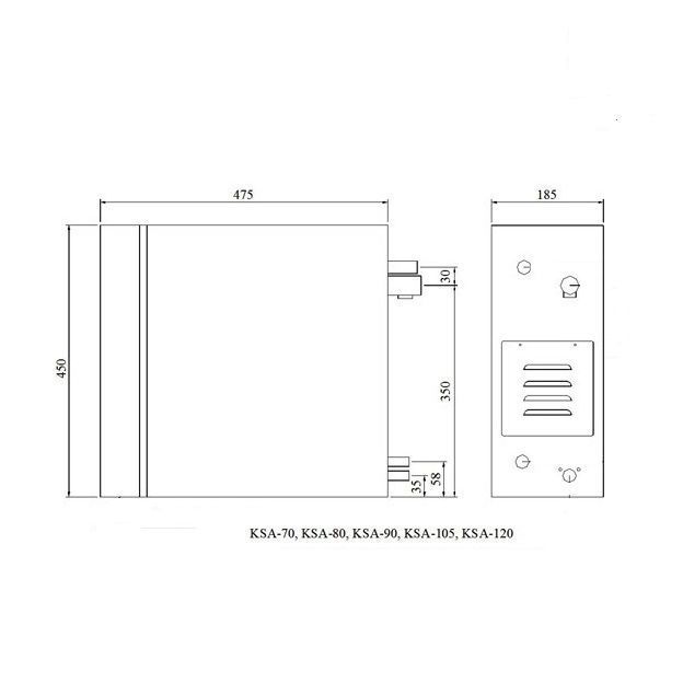 Парогенератор Coasts KSA-120 12 кВт 380v с выносным пультом