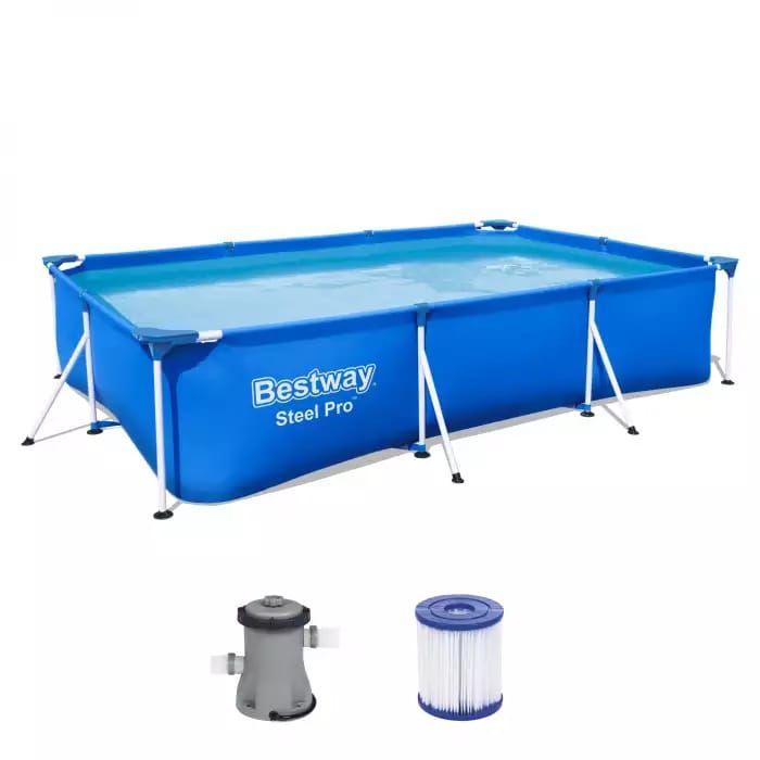Каркасный бассейн Steel Pro 300х201х66см, 3300л, фил.-насос 1249л/ч, Bestway, 56411 BW